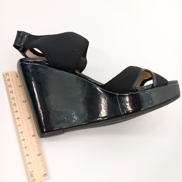 ADRIENNE VITTADINI BLACK PLATFORM SANDALS SIZE 7.5M - Picture 7 of 16